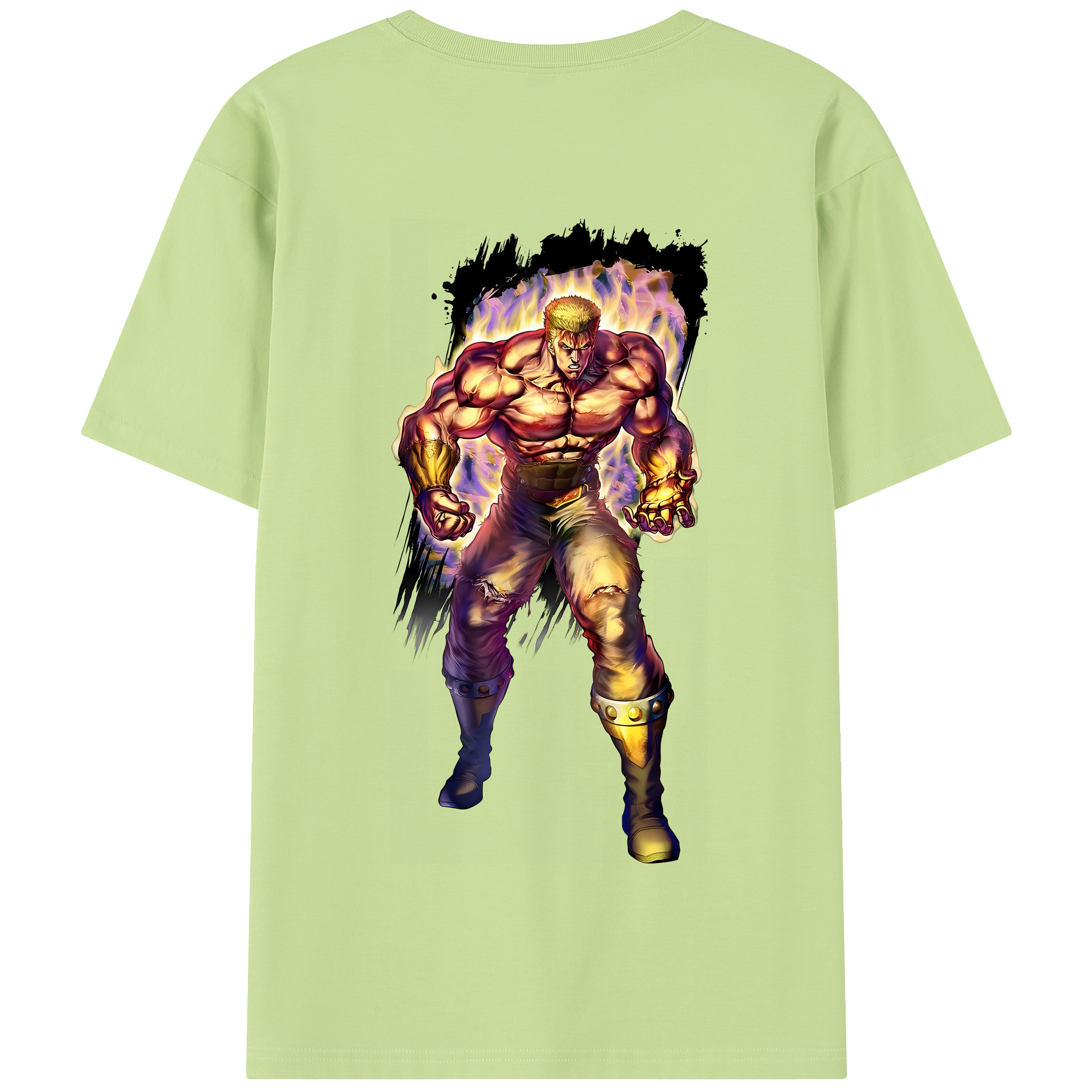（画像用） 北斗の拳 Fist of the North Star 綿100％半袖Tシャツ（背面プリント）